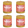 Bolsius Bolsius Stompkaarsen Shine 4 st rustiek 80x68 mm honinggeel