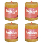 Bolsius Bolsius Stompkaarsen Shine 4 st rustiek 80x68 mm honinggeel