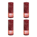Bolsius Bolsius Stompkaarsen Shine 4 st rustiek 190x68 mm fluweelrood