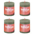 Bolsius Bolsius Stompkaarsen Shine 4 st rustiek 80x68 mm fris olijfkleurig