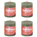 Bolsius Bolsius Stompkaarsen Shine 4 st rustiek 80x68 mm fris olijfkleurig