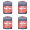Bolsius Bolsius Stompkaarsen Shine 4 st rustiek 80x68 mm schemerblauw