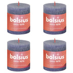 Bolsius Bolsius Stompkaarsen Shine 4 st rustiek 80x68 mm schemerblauw