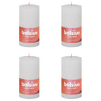 Bolsius bolsius stompkaarsen shine 4 st rustiek 130x68 mm wolkenwit