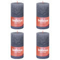 Bolsius Bolsius Stompkaarsen Shine 4 st rustiek 130x68 mm schemerblauw