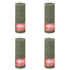 Bolsius Bolsius Stompkaarsen Shine 4 st rustiek 190x68 mm fris olijfkleurig