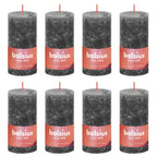 Bolsius Bolsius Stompkaarsen Shine 8 st rustiek 100x50 mm stormgrijs