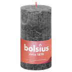 Bolsius Bolsius Stompkaarsen Shine 4 st rustiek 130x68 mm stormgrijs
