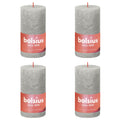 Bolsius bolsius stompkaarsen shine 4 st rustiek 130x68 mm zandgrijs