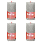Bolsius bolsius stompkaarsen shine 4 st rustiek 130x68 mm zandgrijs