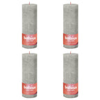 Bolsius Bolsius Stompkaarsen Shine 4 st rustiek 190x68 mm zandgrijs