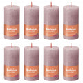 Bolsius Bolsius Stompkaarsen Shine 8 st rustiek 100x50 mm ash rose