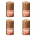 Bolsius Bolsius Stompkaarsen Shine 4 st rustiek 130x68 mm spice brown
