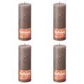 Bolsius stompkaarsen shine 4 st rustiek 190x68 mm rustiek taupe