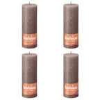 Bolsius stompkaarsen shine 4 st rustiek 190x68 mm rustiek taupe
