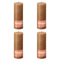 Bolsius Bolsius Stompkaarsen Shine 4 st rustiek 190x68 mm spice brown