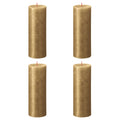 Bolsius Bolsius Stompkaarsen Shimmer 4 st rustiek 190x68 mm goudkleurig