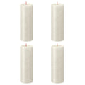 Bolsius Bolsius Stompkaarsen rustiek Shimmer 4 st 190x68 mm ivoorkleurig