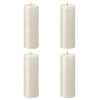 Bolsius Bolsius Stompkaarsen rustiek Shimmer 4 st 190x68 mm ivoorkleurig