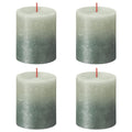 Bolsius Bolsius Stompkaarsen Sunset 4 st rustiek 80x68 mm mistgroen oxideblauw