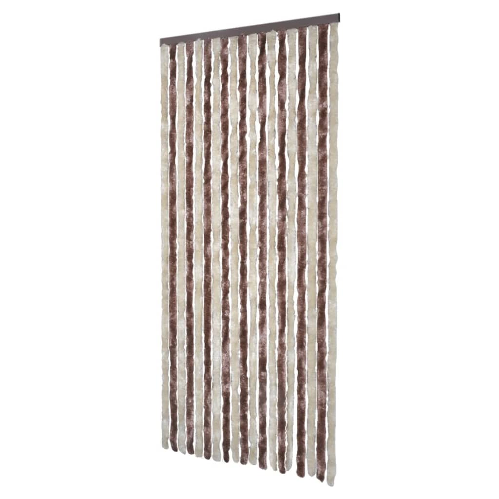 Vidaxl vliegengordijn 90x220 cm chenille beige en lichtbruin