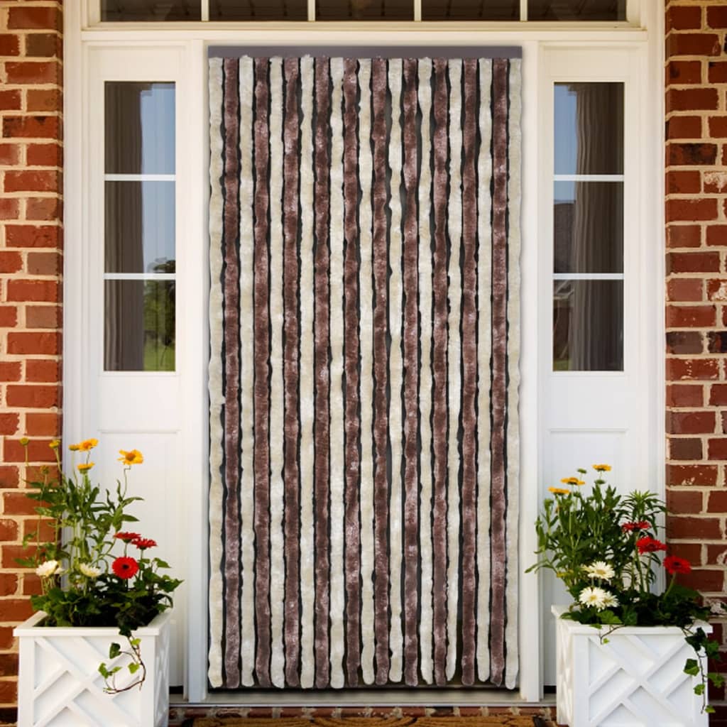 Vidaxl vliegengordijn 100x220 cm chenille beige en lichtbruin