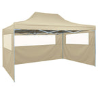 Vidaxl vouwtent pop-up met 4 zijwanden 3x4,5 m crèmewit