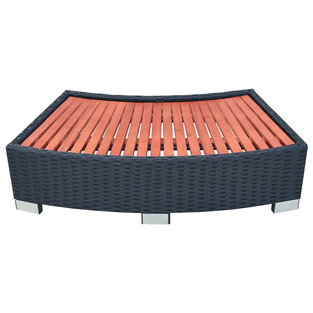 Vidaxl spatrap 92x45x25 cm poly rattan zwart