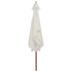 Vidaxl parasol met houten paal 200x300 cm crèmewit