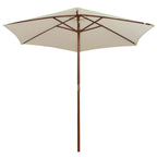 Vidaxl parasol 270x270 cm houten paal crèmewit