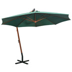 Vidaxl zweefparasol 350 cm houten paal groen