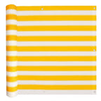 VidaXL Balkonscherm HDPE 75x600 cm geel en wit