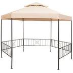 Vidaxl tuinprieel 323x265 cm hexagonaal beige