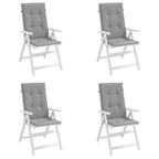 Vidaxl tuinstoelkussens 4 st hoge rug 120x50x3 cm stof grijs