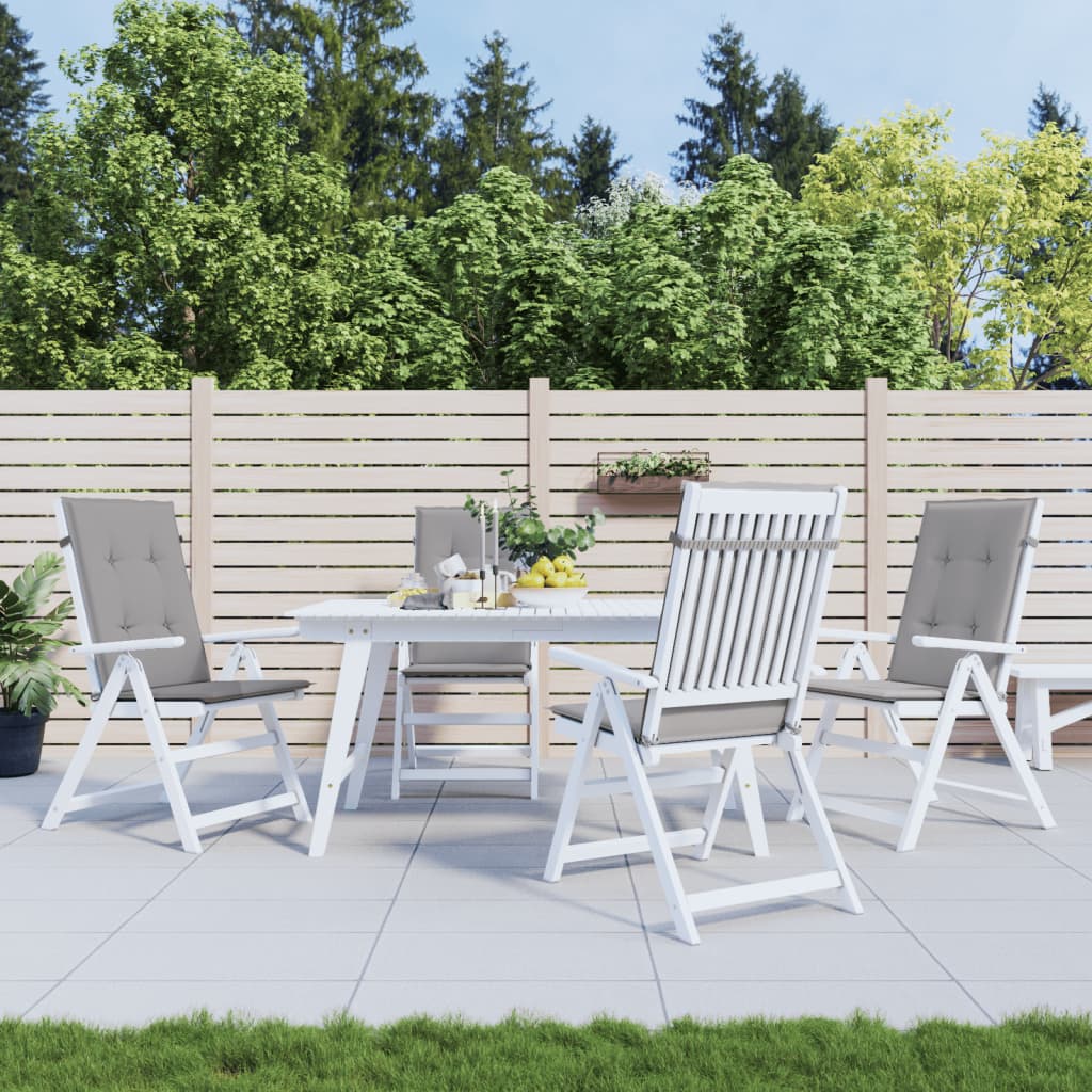 Vidaxl tuinstoelkussens 4 st hoge rug 120x50x3 cm stof grijs