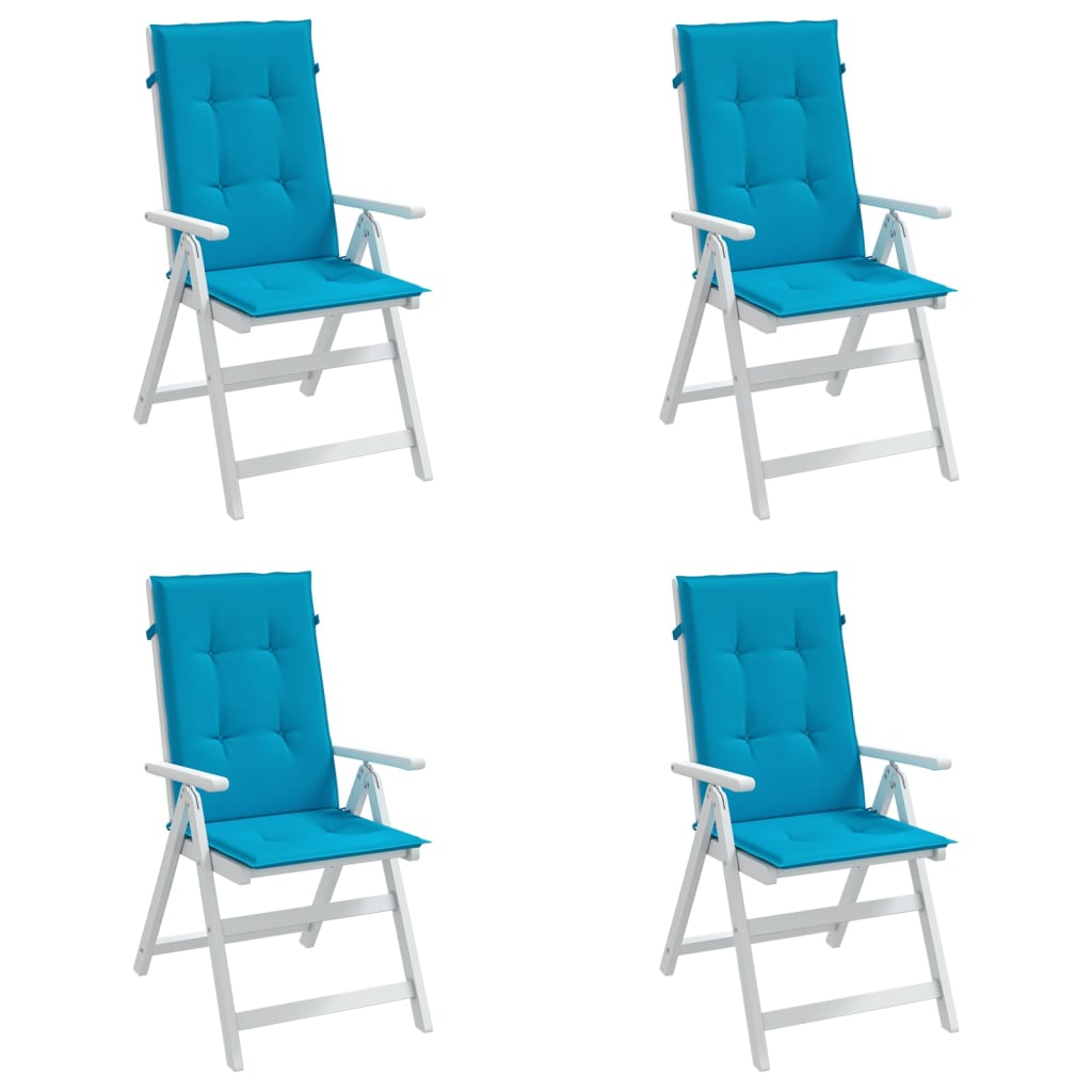 Vidaxl tuinstoelkussens 4 st hoge rug 120x50x3 cm stof blauw