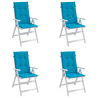 Vidaxl tuinstoelkussens 4 st hoge rug 120x50x3 cm stof blauw