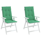 Vidaxl tuinstoelkussens 2 st hoge rug 120x50x3 cm stof groen