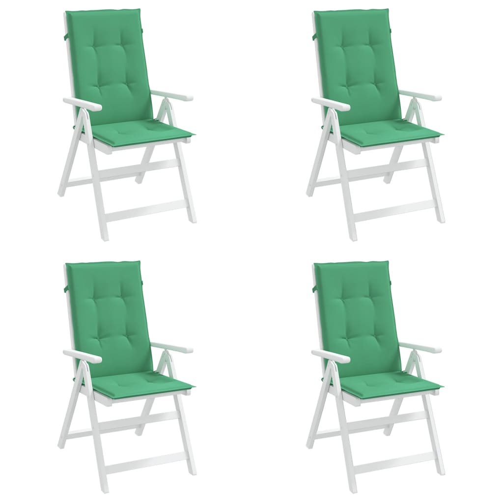 Vidaxl tuinstoelkussens 4 st hoge rug 120x50x3 cm stof groen
