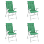 Vidaxl tuinstoelkussens 4 st hoge rug 120x50x3 cm stof groen