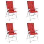 Vidaxl tuinstoelkussens 4 st hoge rug 120x50x3 cm stof rood