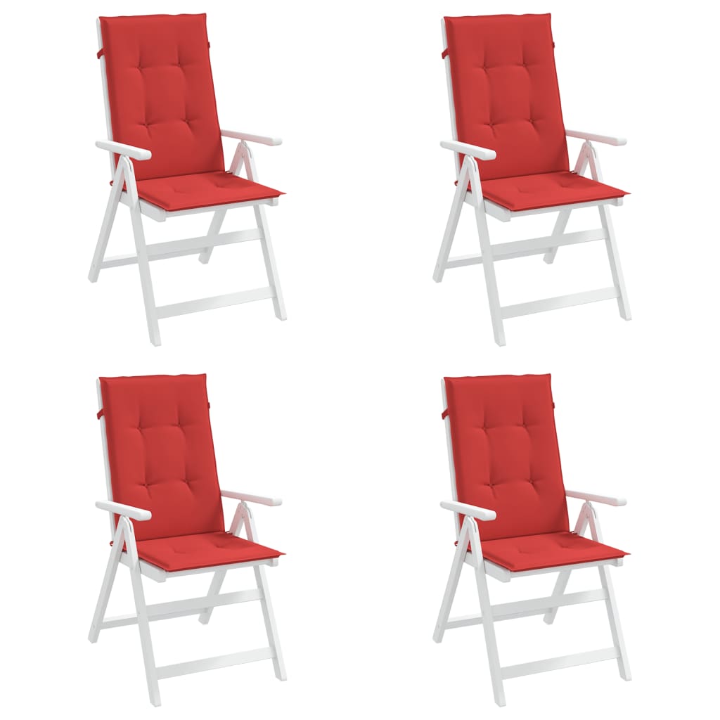 Vidaxl tuinstoelkussens 4 st hoge rug 120x50x3 cm stof rood