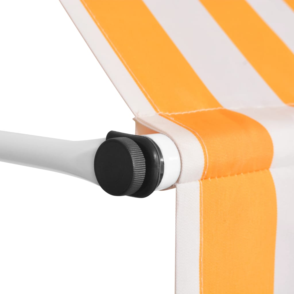 Vidaxl luifel handmatig uittrekbaar 250 cm oranje en witte strepen
