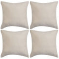 VidaXL Kussenhoezen 4 stuks beige imitatie suède 40x40 cm polyester