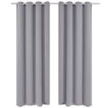 Vidaxl gordijnen met metalen ringen verduisterend 135x175 grijs 2 st