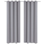 Vidaxl gordijnen met metalen ringen verduisterend 135x175 grijs 2 st