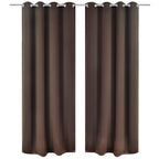 Vidaxl gordijn met metalen ringen verduisterend 270x245 bruin