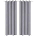 Vidaxl gordijn met metalen ringen verduisterend 270x245 grijs