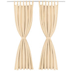 Vidaxl micro-satijnen gordijnen met lussen 140x245 cm beige 2 st