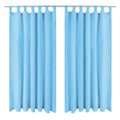 Vidaxl micro-satijnen gordijnen met lussen 140x175 cm turquoise 2 st